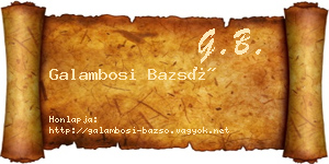 Galambosi Bazsó névjegykártya